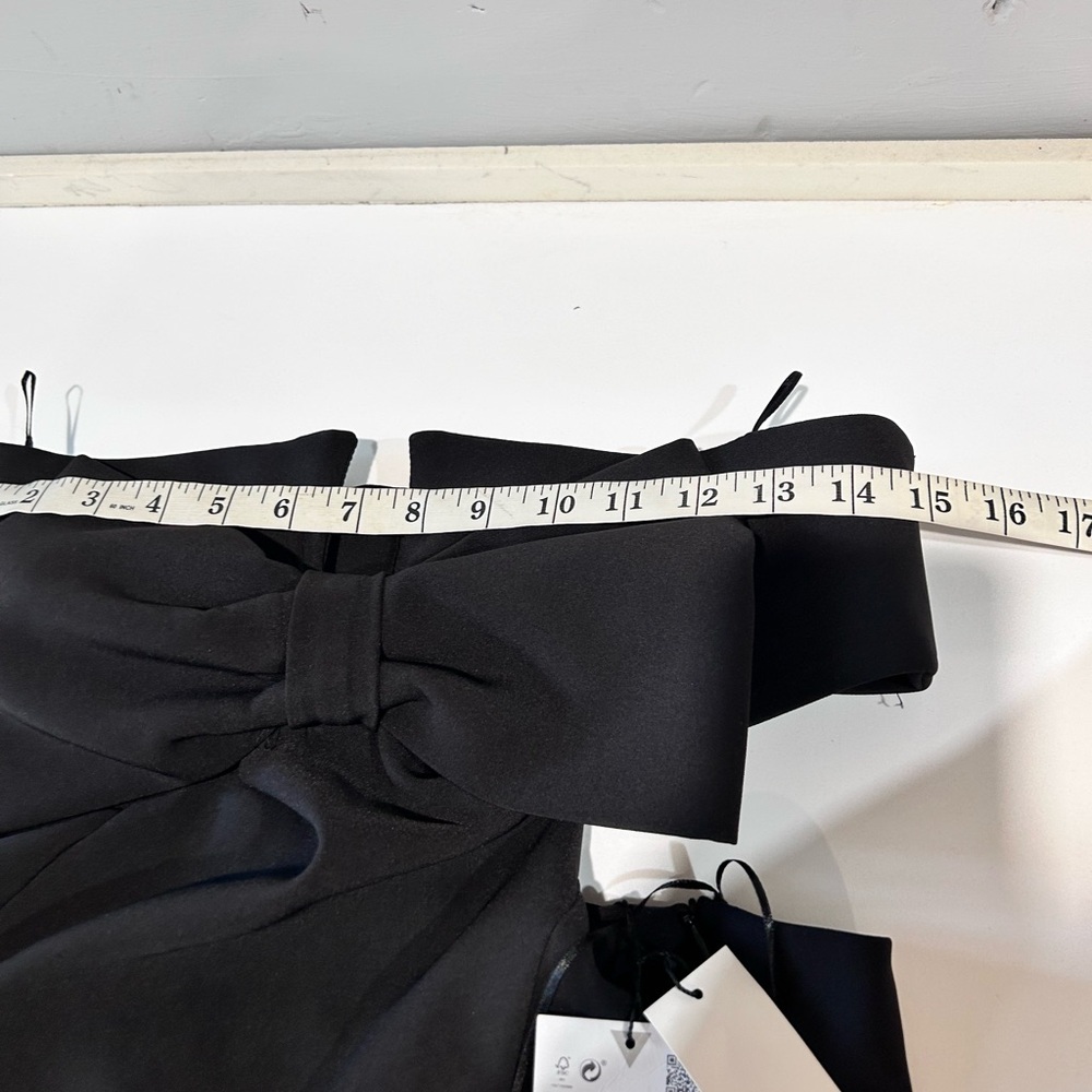 Zara Strapless Black Dress with Bow - Picture 14 of 16